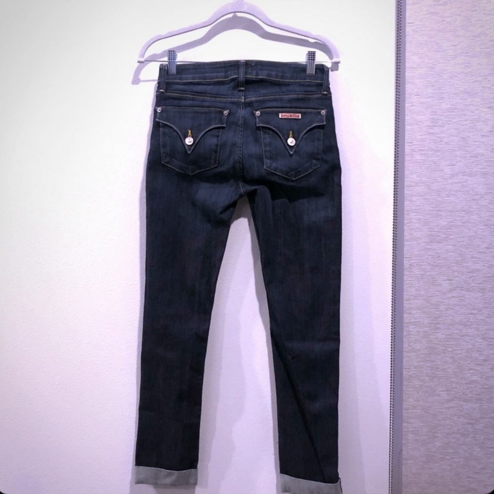 Hudson cropped straight leg cuffed jeans